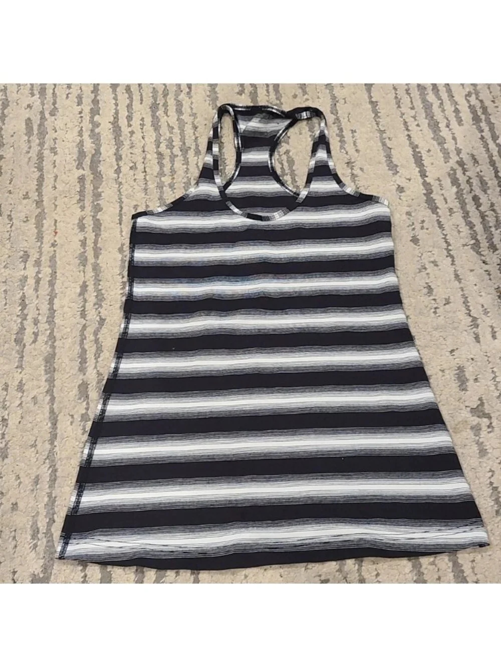 Lululemon Cool Racerback Capilano Stripe Black White tank top
